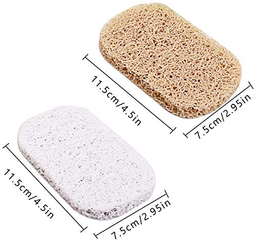 4-Piece Eco-Friendly Soap Lift & Drain Set - Non-Slip, Recyclable, Natural White - Perfect for Bathroom, Kitchen, Shower & Travel