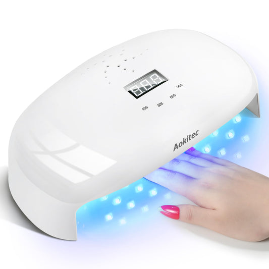 Aokitec 78W UV Lamp for Gel Nails, LED Nail Lamp Nail Dryer for Gel Nail Polish | UV Light for All Types of Nail Art | 4 Timers LCD Display | Auto