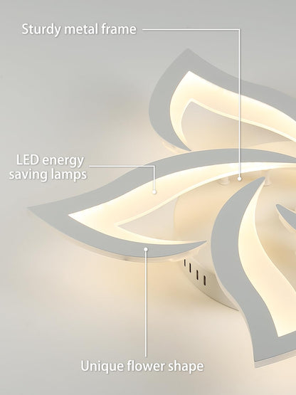 Creative Dimmable LED Ceiling Light, 24W 2400lm, Modern Petal LED Ceiling Lamp, Dimmable 3000K - 6000K, Acrylic Panel Ceiling Lights for Living Room,