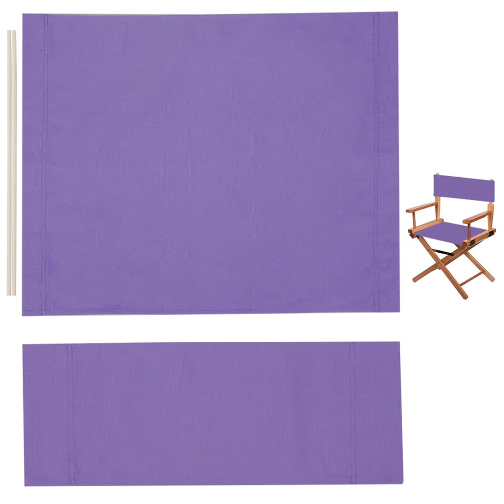 GORGECRAFT 1 Set Director Chair Canvas Replacement Kit 21x8-16 Inch Directors Chairs Medium Purple Casual Seat Back Cloth Covers with Wood Stick for
