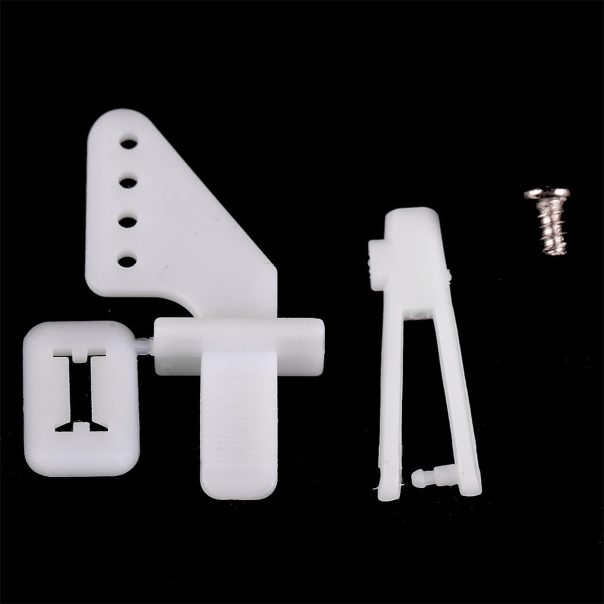 VOANZO 20PCS Micro RC Airplane Control Horn Set with Nuts U-Shaped Control Horns for Foam Fixed Wing Aircraft DIY Adjustable Linkage Rods for Rudder