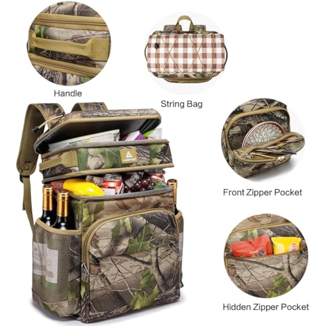 Laripwit Cooler Backpack 54 Cans Insulated Cool Bag Rucksack Leak-Proof Picnic Backpack for Men Women - Perfect Large Soft Cooler Rucksack for Travel, Camping, Lunch, Beach