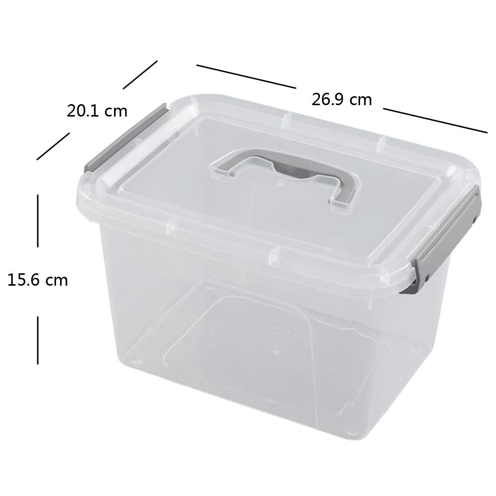 Dynko Plastic Storage Boxes, Clear Containers, Boxes with Lids Set of 4