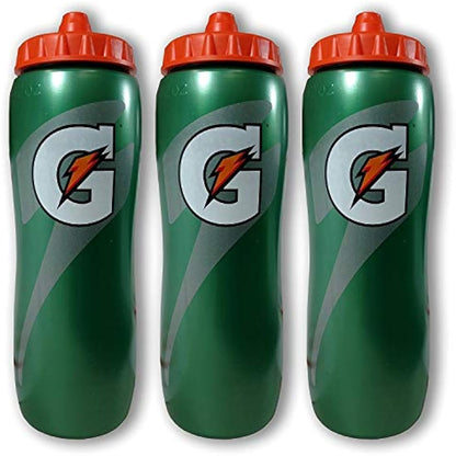Gatorade 32 Ounce Contour Style Squeeze Water Bottle, 3 Pack