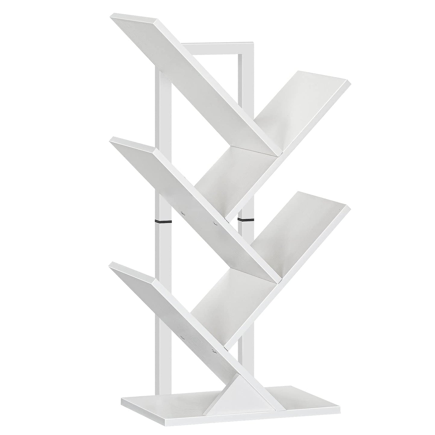HOOBRO Tree Book Shelf 71 cm, 4-Tier Small Bookcase, Floor Free Standing Bookshelf, Desktop Bookcase, Display Book Magazine, White EWT04SJ01G1