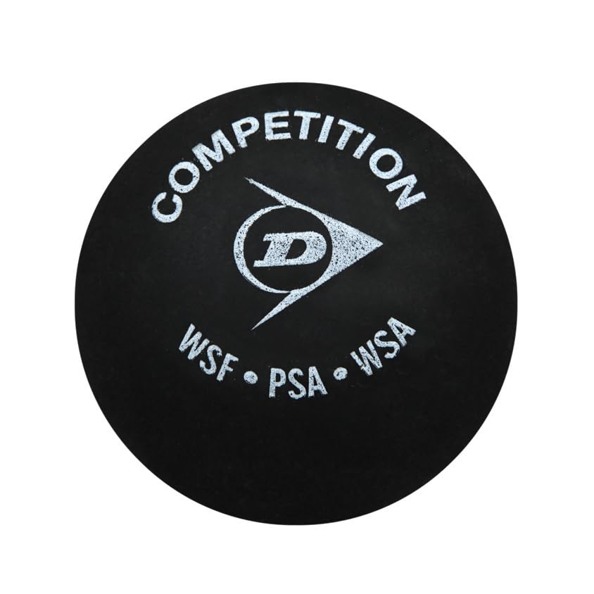 Dunlop Squash Balls Competition Yellow, 12 Balls, for Beginners and Advanced Players ? slow speed