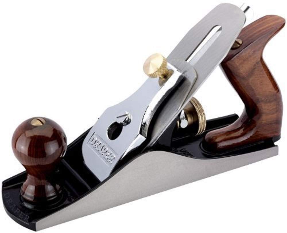 Draper Expert 250mm Smoothing Beech Wood Plane | 50mm Blade Hand Tools | High Carbon Steel Manual Tool | Wooden Handle and Knob | 45241