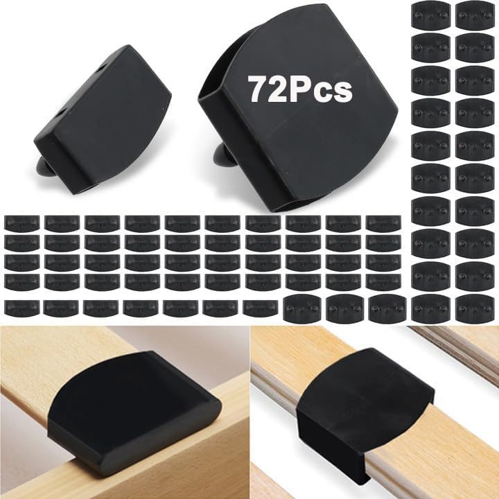 72PCS Plastic Bed Slat Caps, Side and Center Bed Slats Holders Caps, Bed Slat Cap Kits