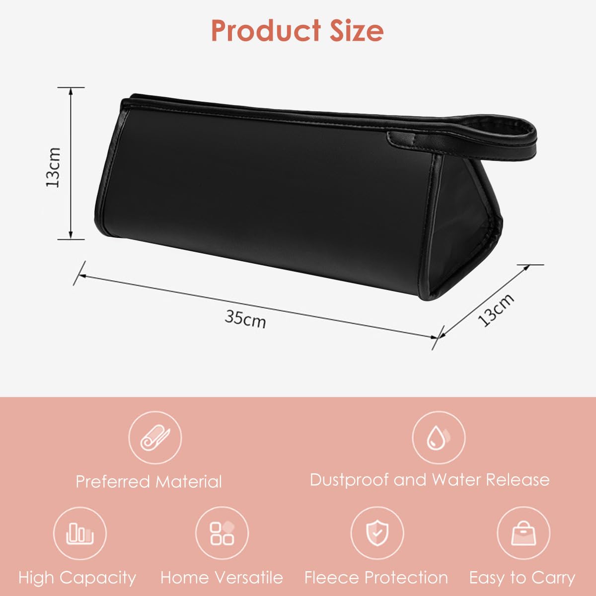 PU Leather Travel Case Carrying Case Storage Bag Protective Case for Dyson Supersonic Hair Dryer