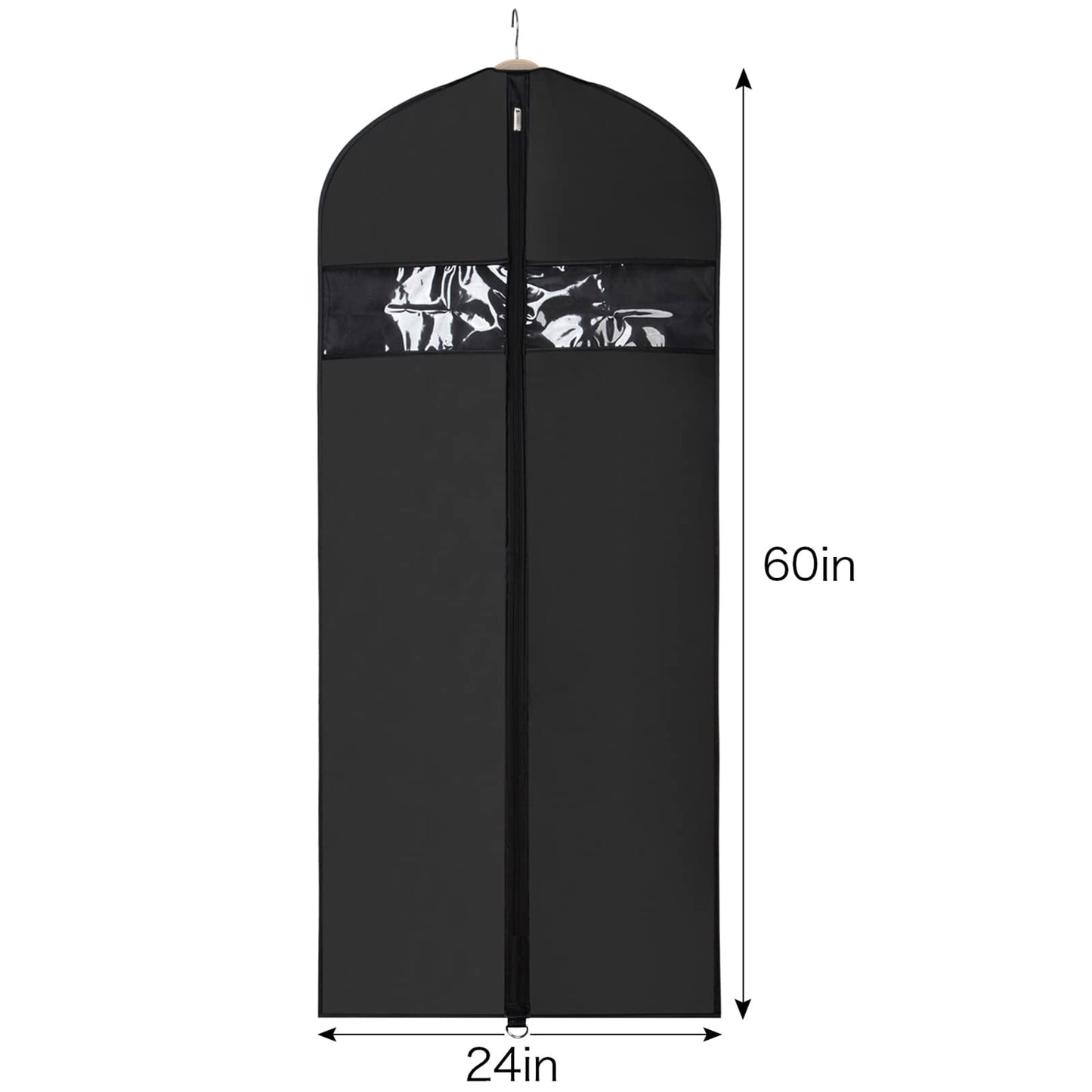 Univivi Garment Bags for Dresses 60 inch Dress Cover Bags Black, Set of 3