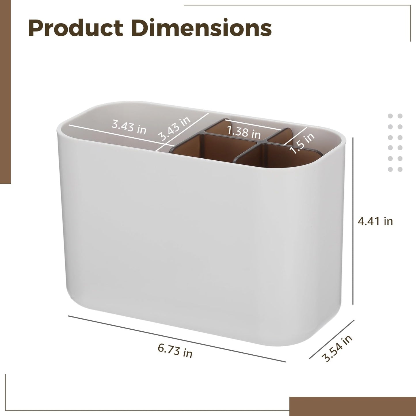 Wall Mounted Toothbrush Holder, Multifunctional Bathroom Storage Organizer Box with Removable Divider, No Drill Installation for Cosmetics