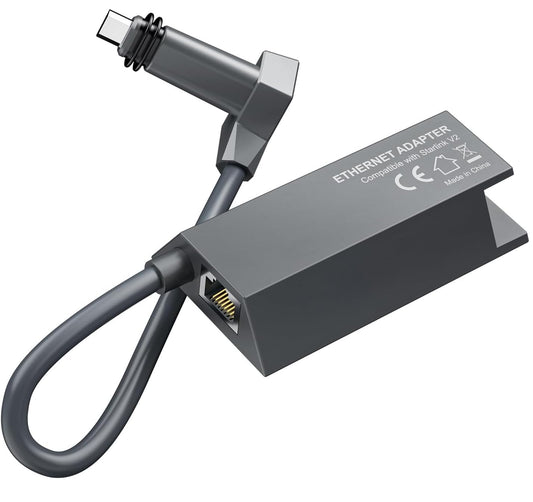 Starlnk Ethernet Adapter for Starlk V2, Adapter to RJ45 Gigabit Ethernet Fast and Stable Network Connection for Powered Gen 2 Extender WiFi Hub | Grey
