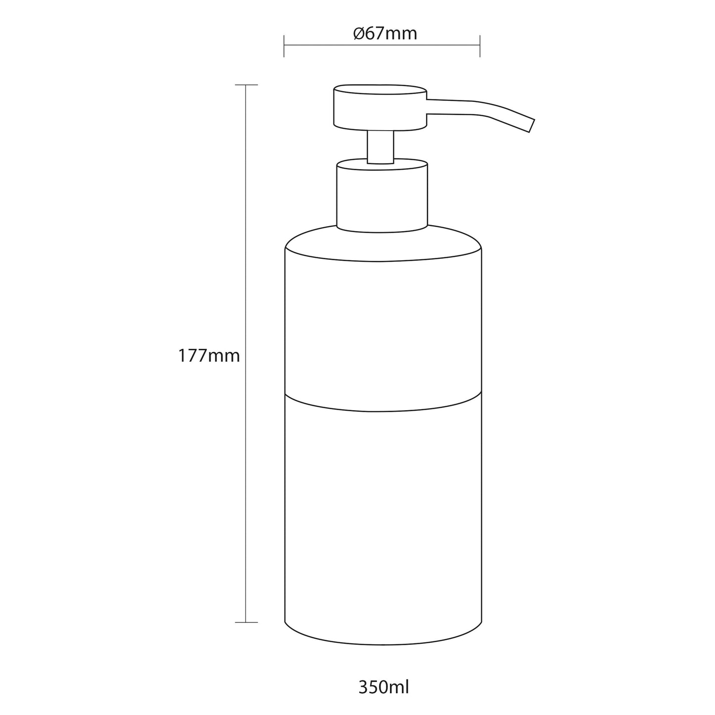 Sealskin Doppio Soap Dispenser, Porcelain, Sand, 8.5 x 18 x 6.7 cm