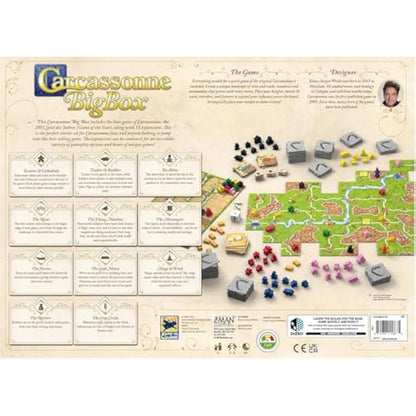 Z-Man Games Carcassonne Big Box (2022) | Board Game | Ages 7+ | 2-6 Players | 35 Minutes Playing Time, Multicoloured, (ZMGZH010)