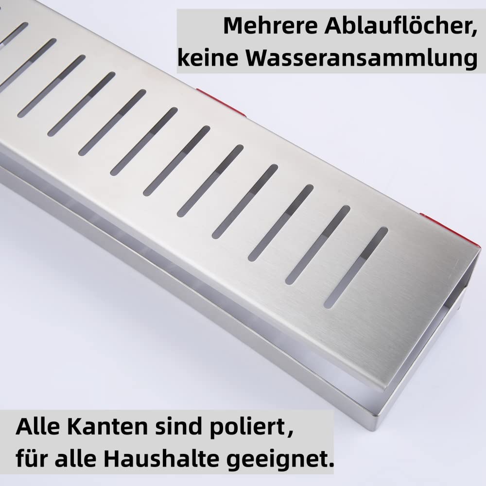HomeHeng Shower Shelf Self Adhesive, Stick on Bathroom Shelf Wall Mounted, 40cm/15.8in SUS304 Stainless Steel Shower Caddy Two Installation Methods