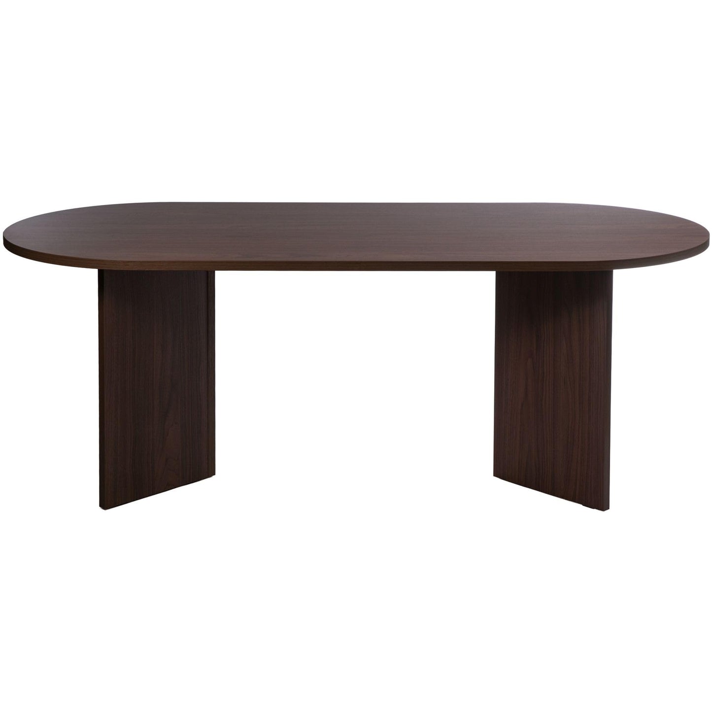 SELSEY Ovo Wood Dining Table 204x90x75cm, Wisconsin Walnut Oval Non-Extendable Design, Seats 6 to 10