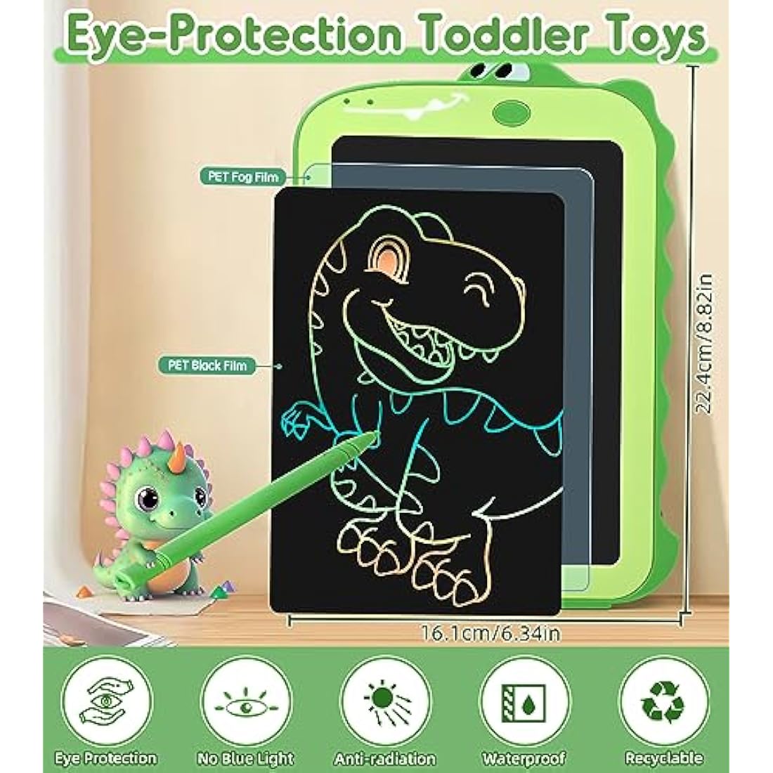 LCD Drawing Tablet Kids Toys for Girls Boys Age 2-3 Birthday Christmas Gifts, Colorful LCD Writing Tablet Educational Toys for 2 3 4 5 6 7 Year Old Kids, Drawing Pad Travel Games for Autistic Children