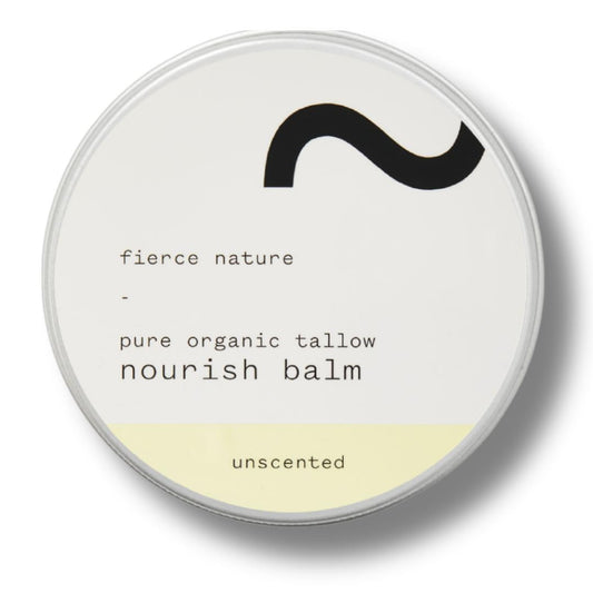 Fierce Nature Pure Nourish Tallow Balm | Organic, Vitamin-Rich Nourishing Body & Face Moisturizer | Natural, Essential Oil Free Skincare | Unscented