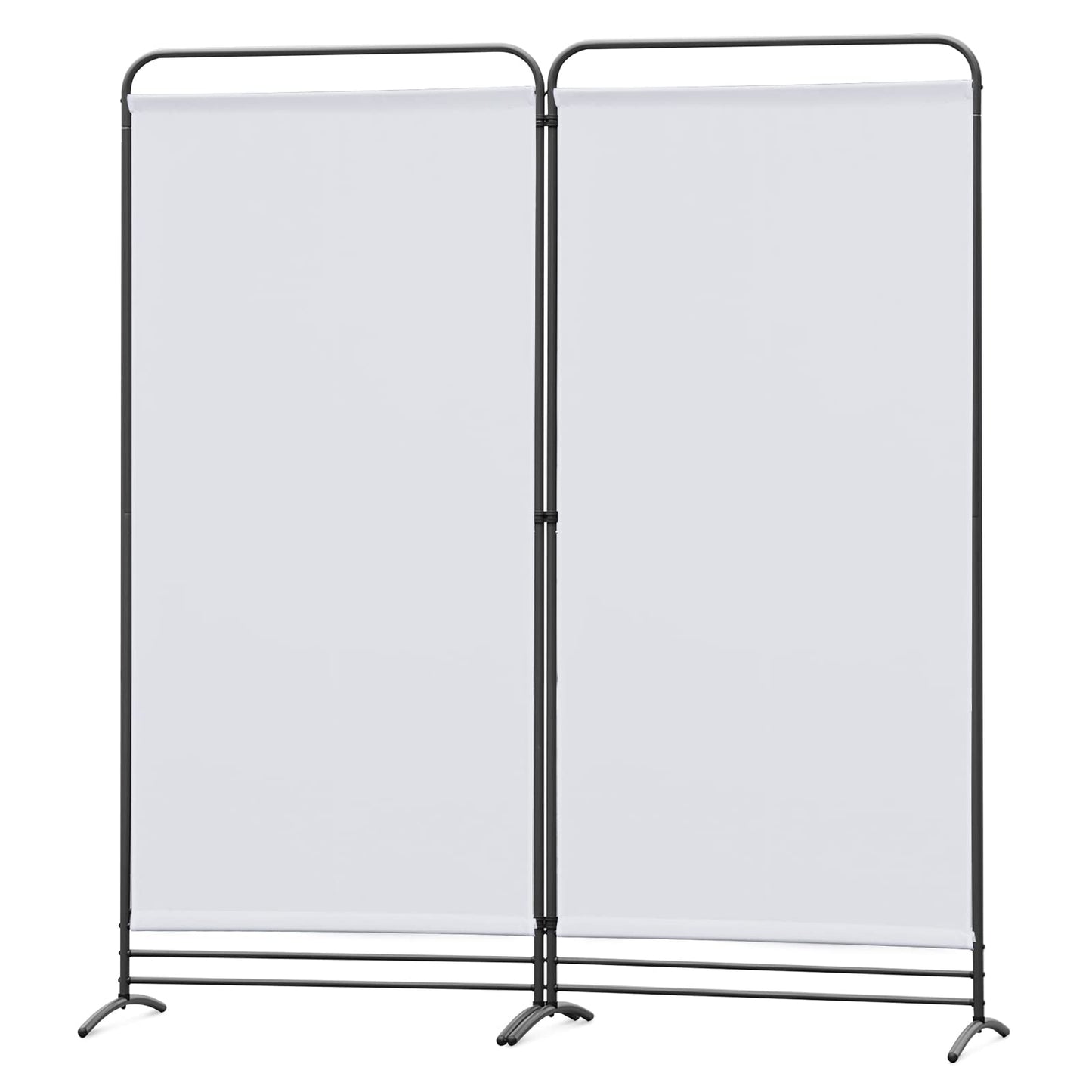 Angel Living 2 Panels Folding Room Divider, Privacy Screen Composed of Polyester Fabric and Sturdy Iron Frame