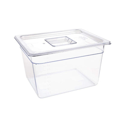 Vogue 1/2 Gastronorm Container 200mm 10.8 Litre Catering Food Storage Pan, Transparent