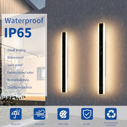 Modern 120cm Outdoor Wall Light, 2pack 42W 3000k Warm White LED Outdoor Long Wall Light, Acrylic IP65 Waterproof Wall Mounted Fixture for Corridor, Villa, Balcony, Patio