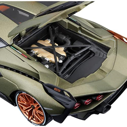Bburago LAMBORGHINI SIAN Super Car - 1:18 Scale - Incredibly Detailed Die-Cast Replica Collectible Model Vehicle, Green