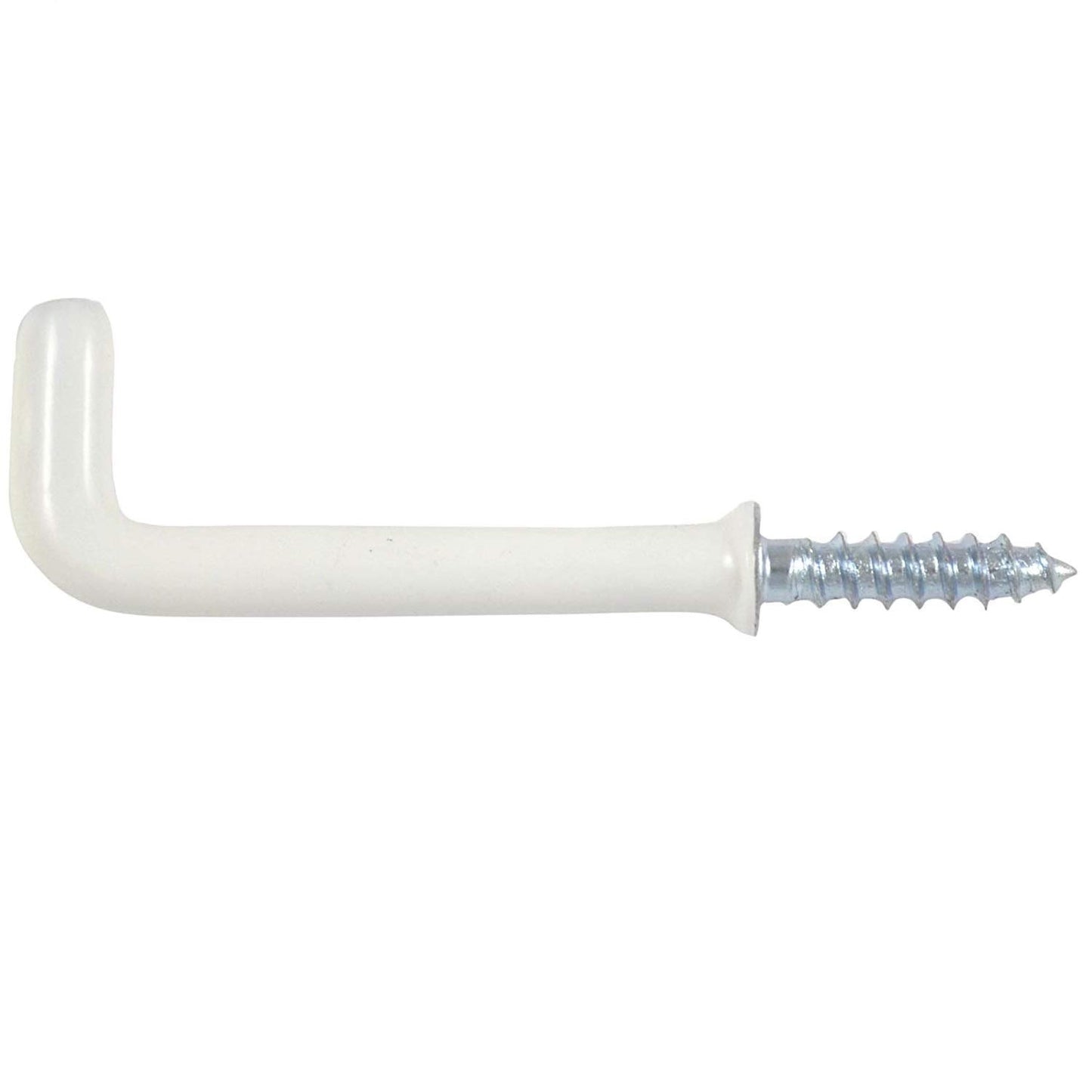 Merriway® BH01172 (10 Pcs) Plastic Coated Square Dresser Hooks, 25 mm (1 Inch) White - Pack of 10 Pieces