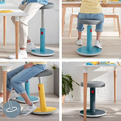 Leitz Active Sit Stand Stool, Ergonomic Height Adjustable 46cm To 79cm Wobble Stool, Round Swivel Office Desk Chair/ Stool, Ergo Cosy Range, Calm Blue, 65180061