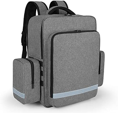 Trunab Emergency Medical Backpack Empty, First Responder Trauma Bag with Detachable Side Pockets and Anti-Slip Bottom for EMT, Paramedic, Nurses, Tactical Medics, Home Care, Bag Only