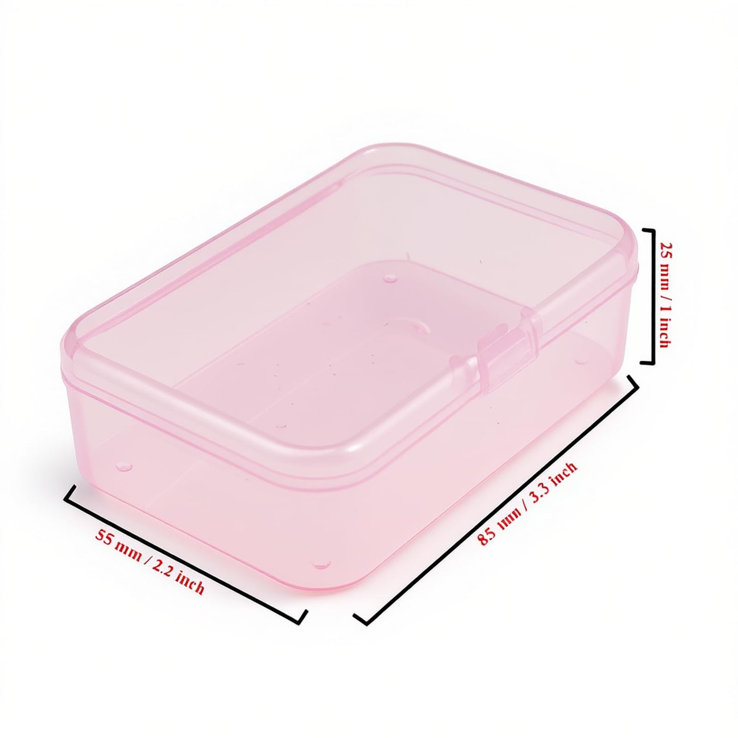 Goodma Rectangular Plastic Storage Boxes, 85 x 55 x 25 mm, Pink