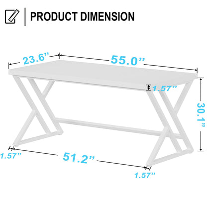 LVB Computer Desk Gaming Office Table long Desks for Home 140cm White Oak