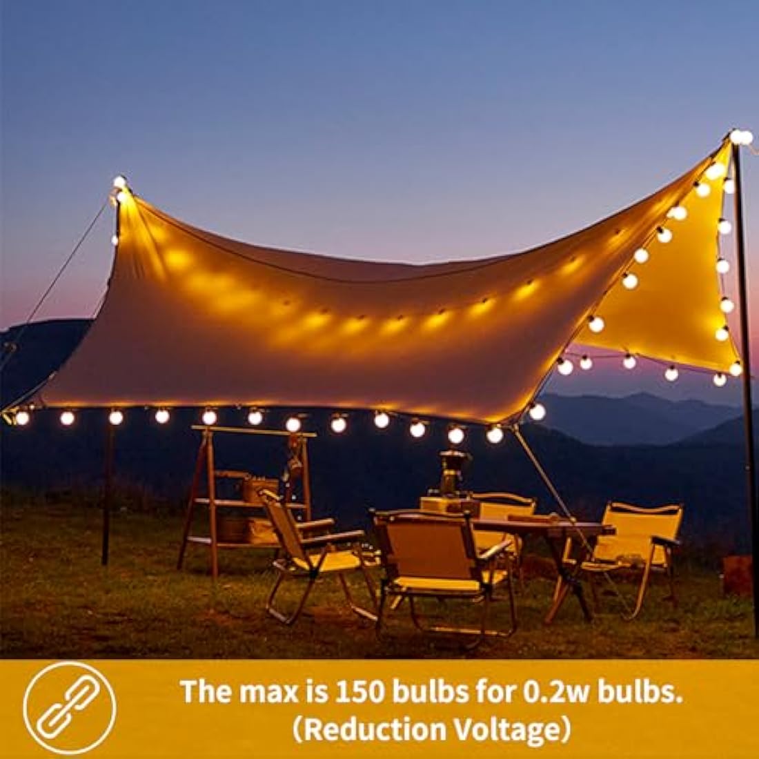 Yuusei Festoon Lights Outdoor Lights, 164FT/50M Garden Lights Mains Powered, IP45 Waterproof String Lights, 75+3 G40 LED Shatterproof Bulbs for Outside Fence Patio Gazebo Party Pergola