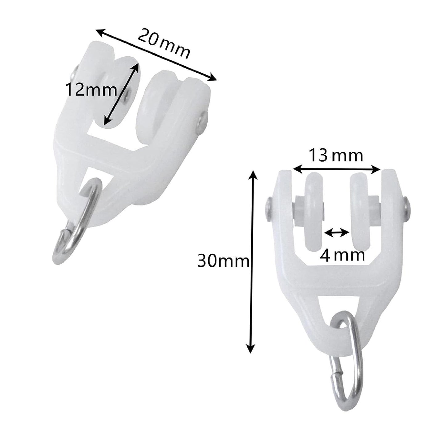Ceiling Curtain Track Accessories Flexible Bendable Curtain Track Rollers Plastic Drapery Rail Sliding Glider for Windows Shower Curtain Tracks