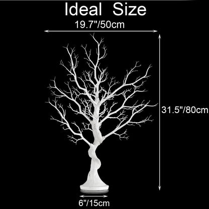 White Artificial Trees Twig Tree - 80cm Tall Fake Christmas Tree for Table Centrepiece Ornament Display Tree Easter Tree Inweder Wishing Tree for