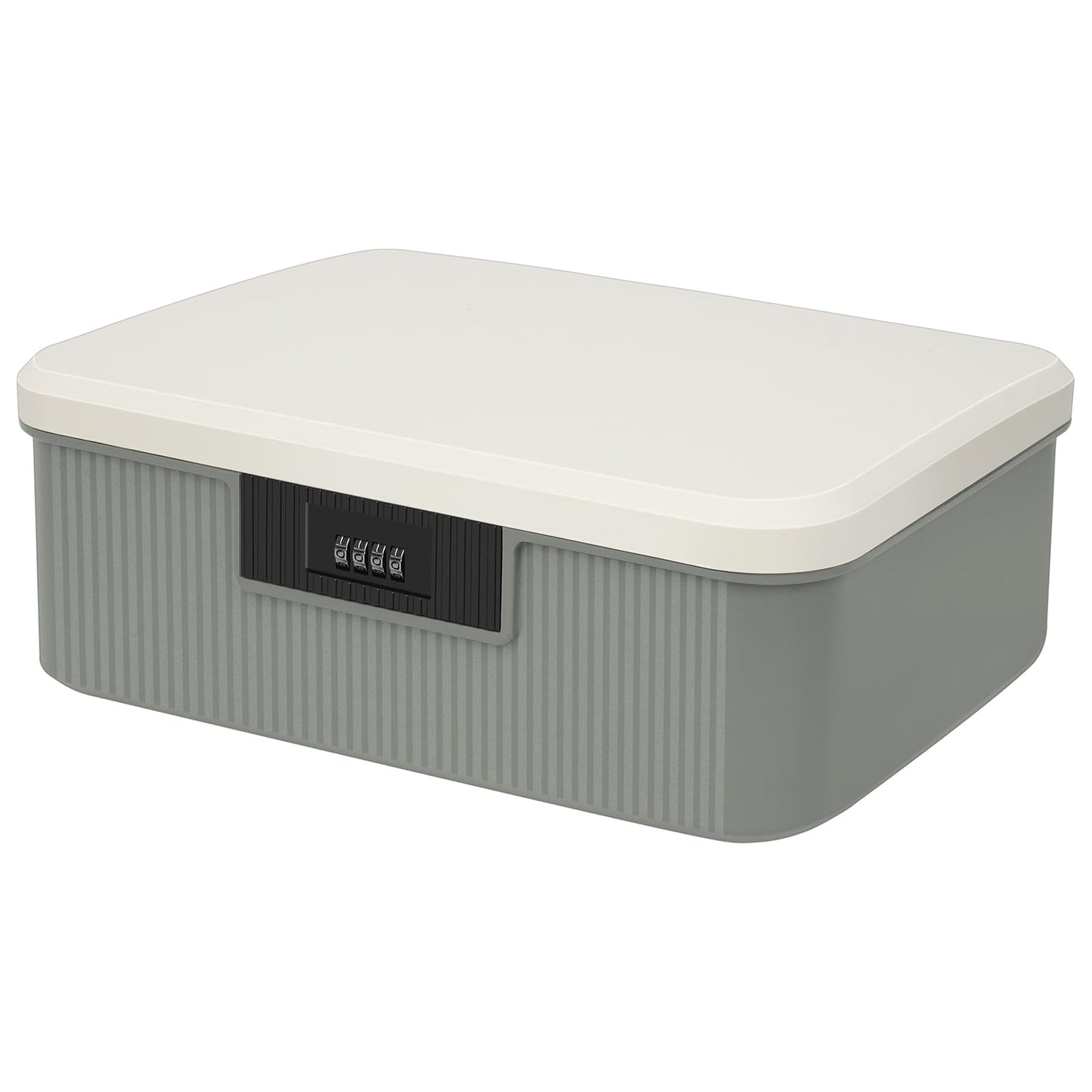 HOTOOLME Lockable Storage Container Bin,Medicine Organizer Box,Grey, M