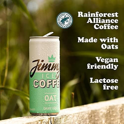Jimmy's Iced Coffee Oat SlimCan 12x250ml Multipack - Dairy Free Vegan Iced Latte Coffee Case