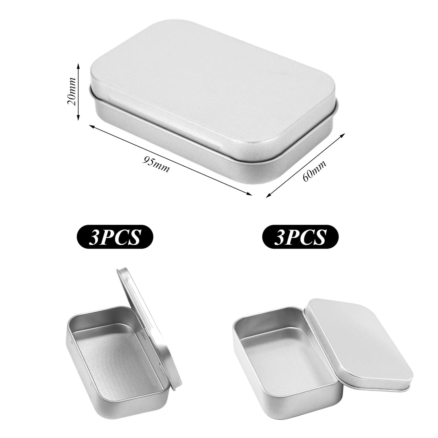 UBSIUH 6 Pieces Rectangular Iron Box, Mini Portable Storage Box, Small Items Storage Box, Home Accessories, Travel Supplies.