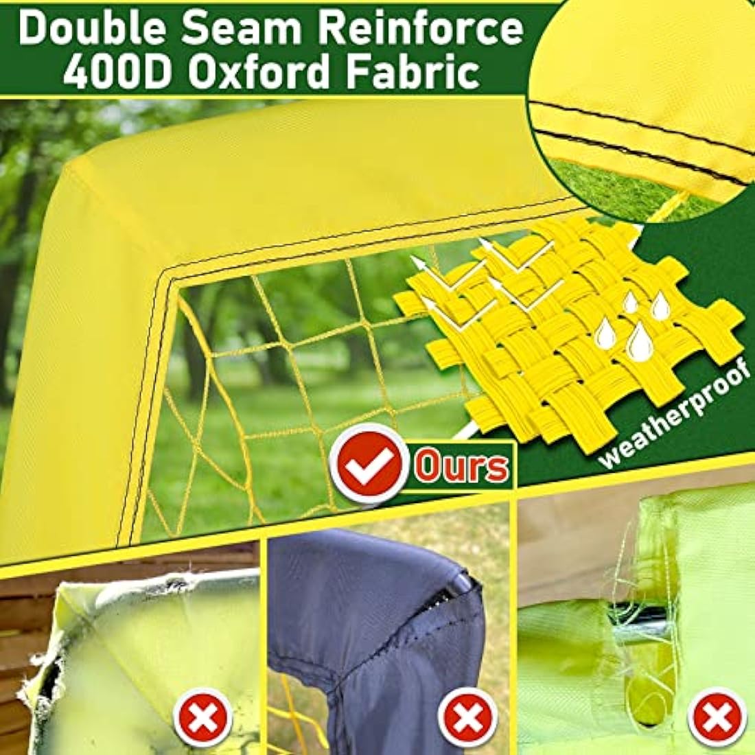 Happy Jump Pop Up Football Goals – Portable Soccer Nets Foldable Garden Football Posts for Outdoor Training (3x2 to 7x5 FT)