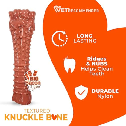 Nylabone Dura Chew Extreme Tough Dog Chew Toy Bone, Bacon Flavour, XL, for Dogs over 23 kg