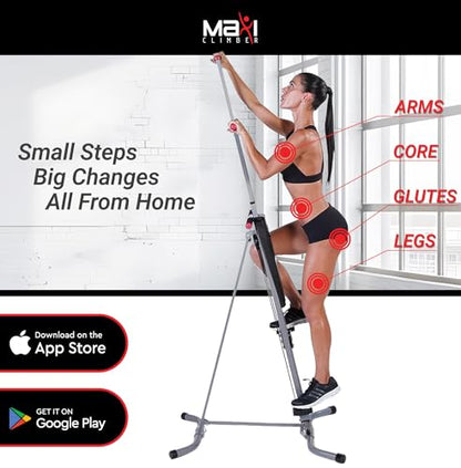 New Image Maxi Climber - Vertical Climbing Cardio Exercise Machine - Full Body Workout - Multifunctional At Home Gym Equipment - Black/Grey