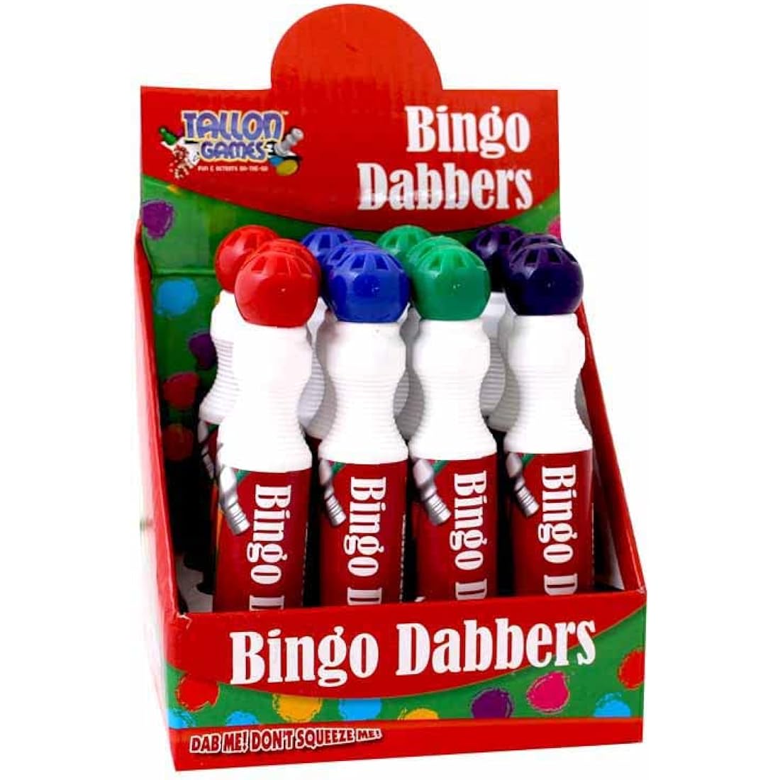 (Pack of 4) Large Bingo Dabber Marker Pens Non drip Bingo Dabbers Bright Assorted Colours Dauber Marker for Bingo Tickets Bingo Flyers Lotto Fun Family Game