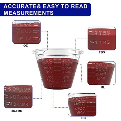 ReliMedPro Graduated Small Plastic Medicine Cups, Bulk Pack of 1000, 1 OZ (30ml) Measuring Cups for Liquid Medication, Paint, epoxy, Pills and Resin