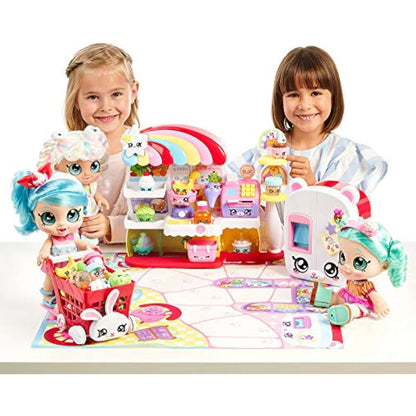 Kindi Kids Kitty Petkin Supermarket, 2 Shopkin and vinyl playmat, Multi-Colour