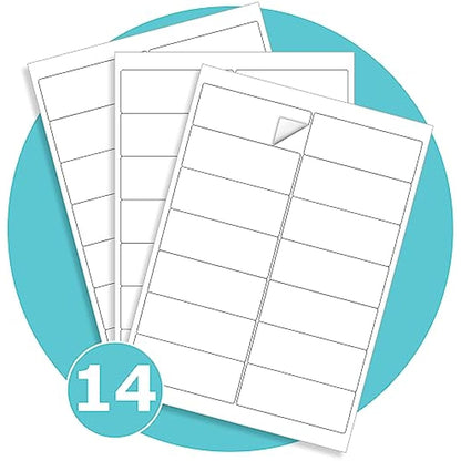 Triplast 50 x Multipurpose A4 Label Sheets - 14 Labels Per Sheet (99 x 38mm Each) - Easy Peel White Labels for Inkjet & Laser Printer - Address Labels, Shipping Labels, File Labels, DIY Stickers