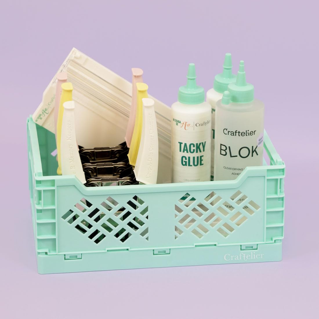 Craftelier - Box for Organizing and Storage of Craft Materials | Foldable and Stackable Design | Large - Open Box Measures 24.5 x 18 x 11 cm