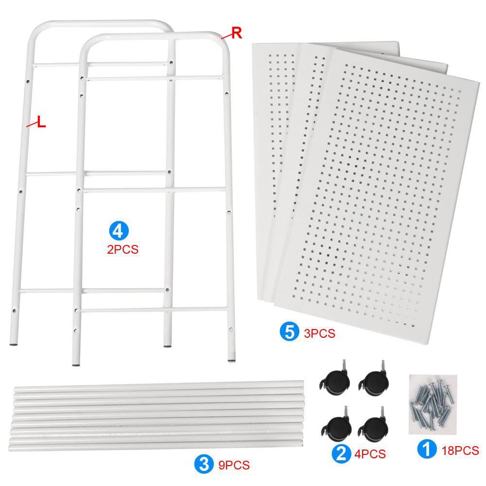 Yaheetech 3-Tier Storage Trolley Rolling Utility Cart on Wheels, White