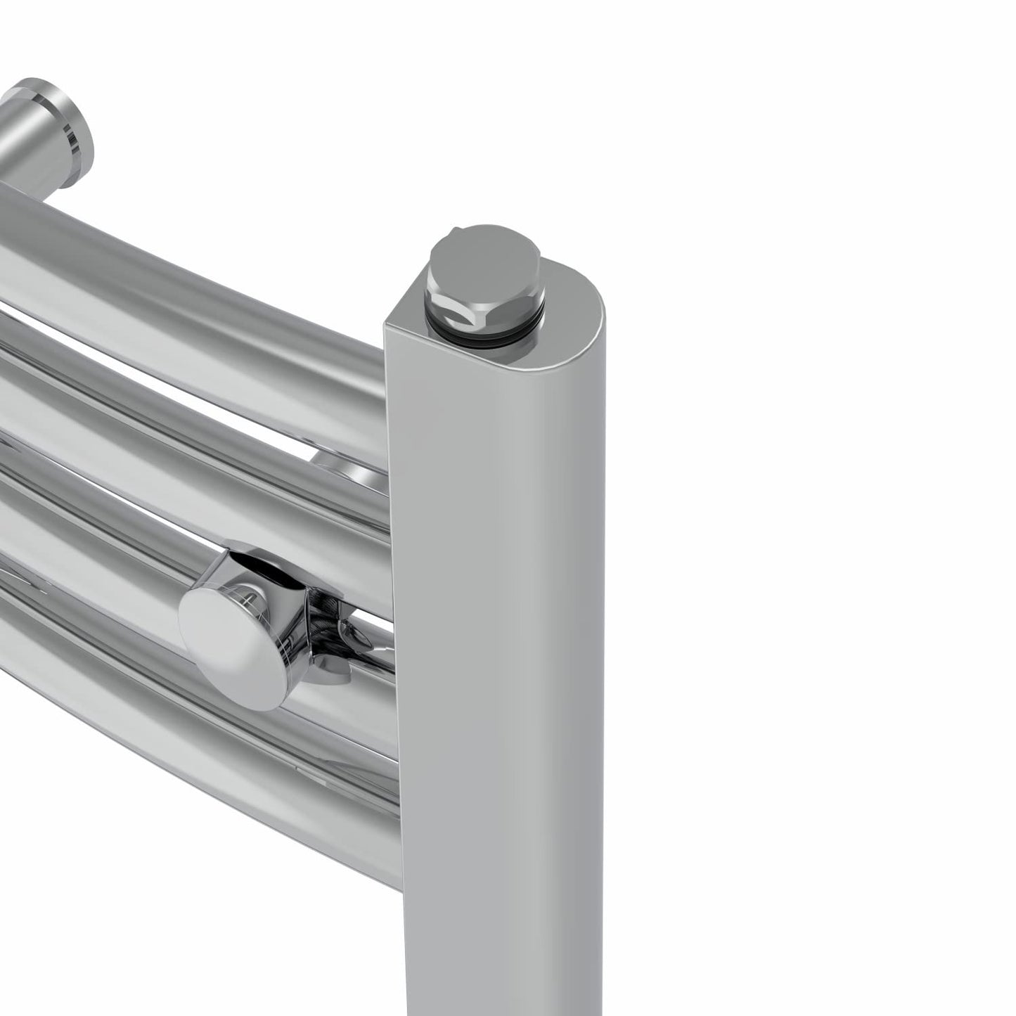 NRG Chrome Heated Towel Rail Curved Designer Bathroom Radiator - 1400×600mm