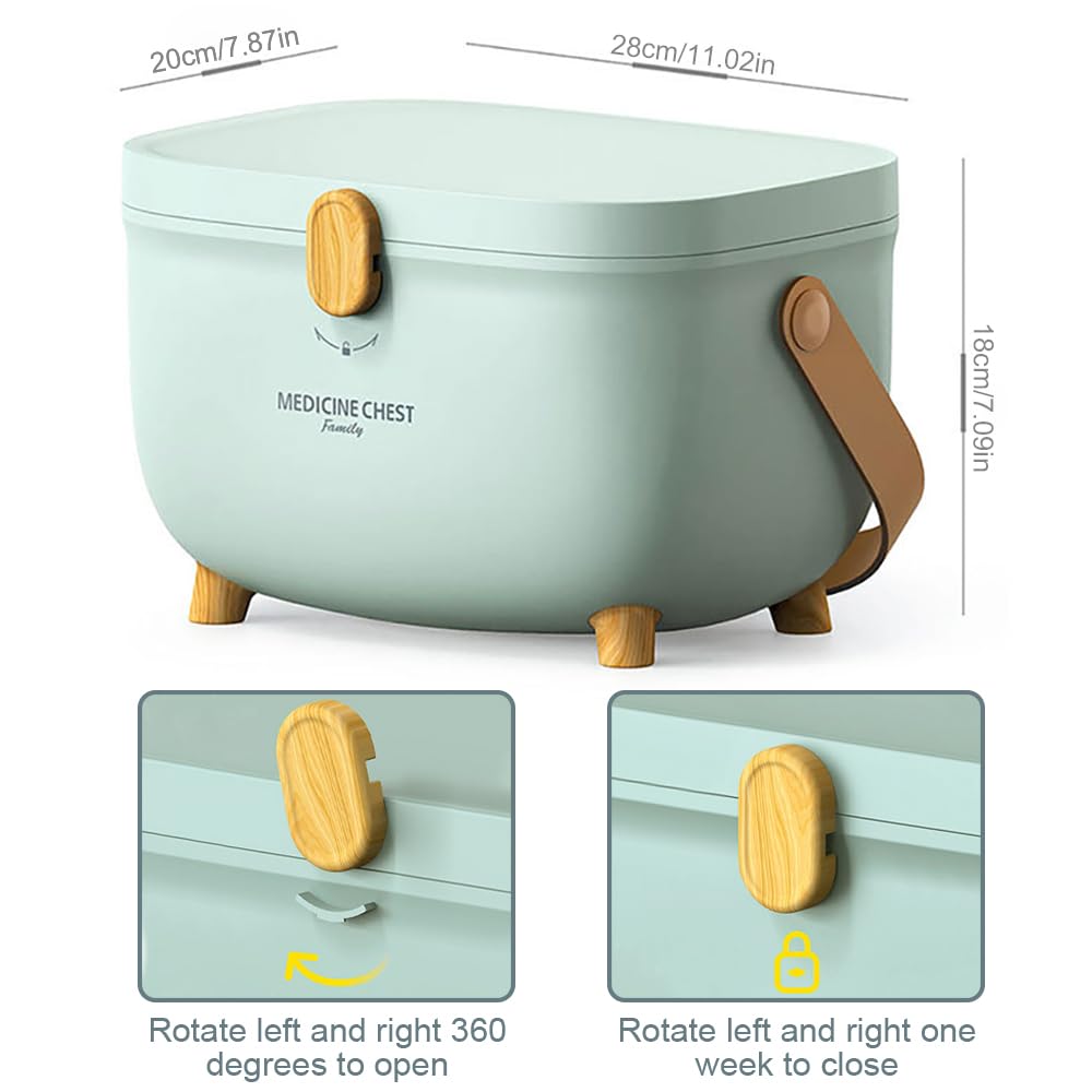 Medicine Storage Box,Household Medicine Storage Box Organiser,First Aid Box,Double Layers Multi Grid Medicine Box,Portable with Lid Medication
