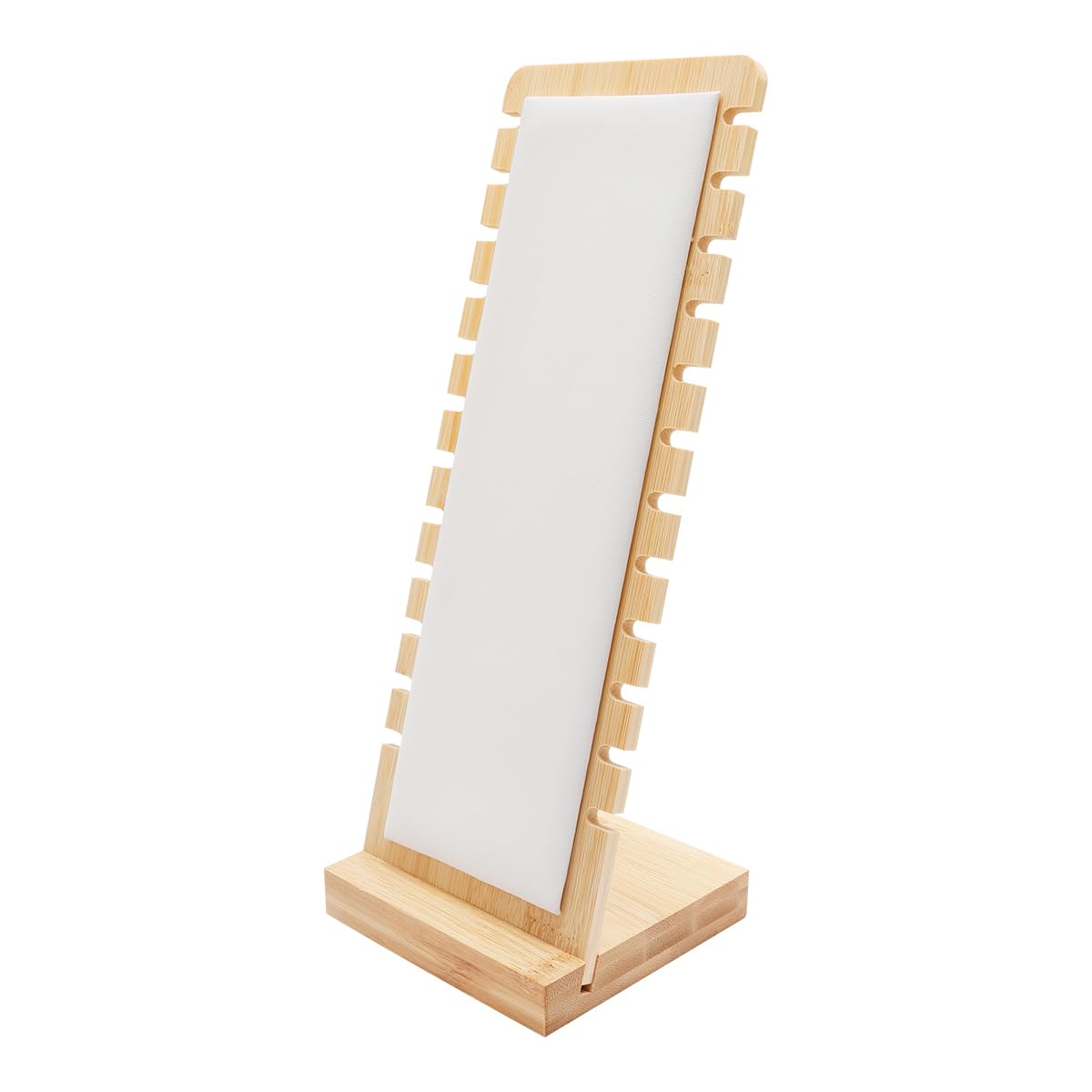 GLADFRESIT Necklace Hanger Display Stand, Solid Wood Necklace 12 Slots with Leather Display Stand for Necklace and Bracelet Retail Stores or Personal