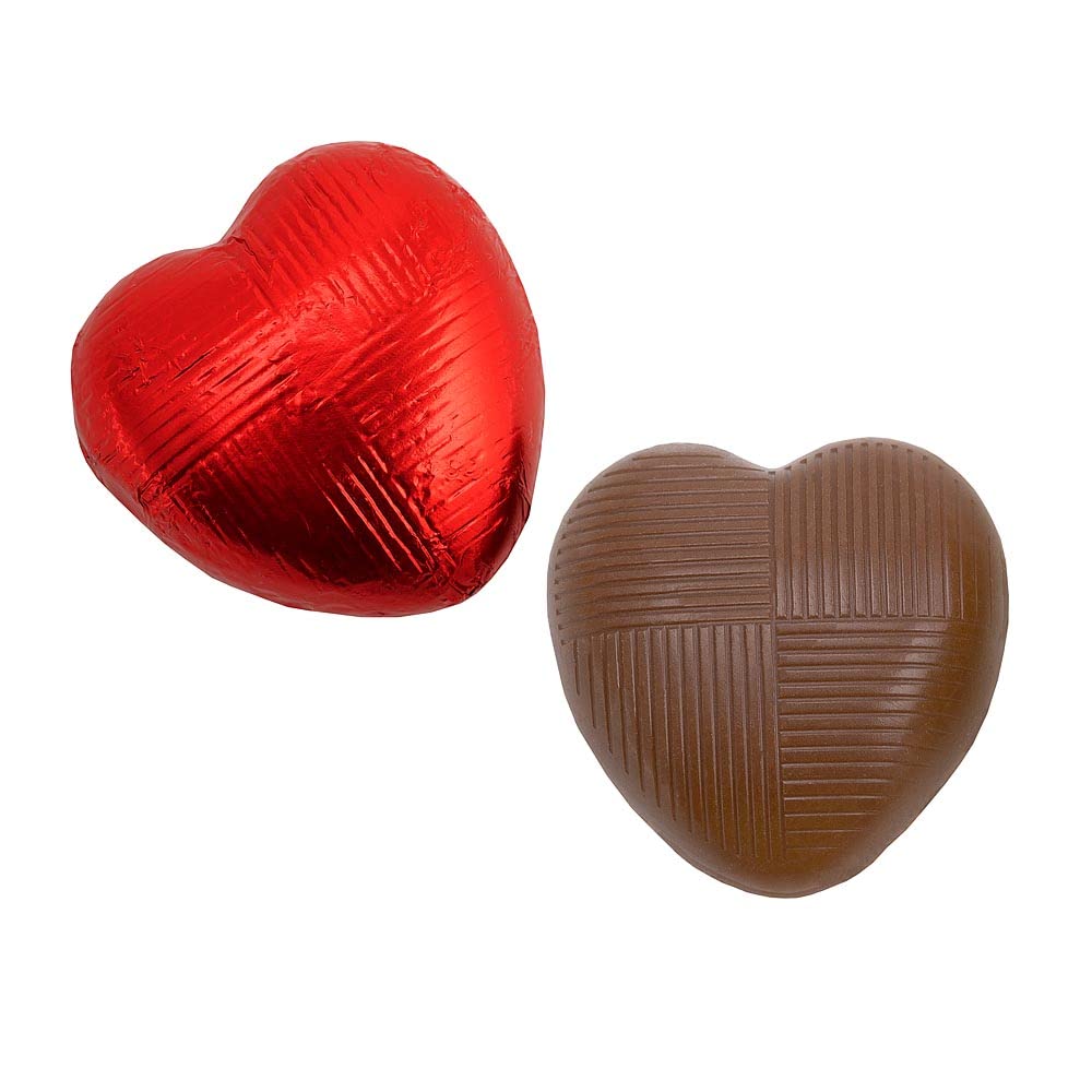 Italian Options Milk Chocolate Hearts, 500 grams approx 83 Pieces, Red Foil